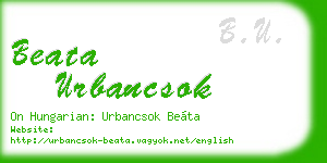 beata urbancsok business card